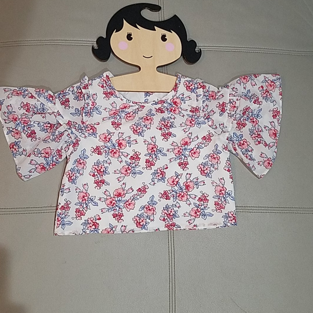 Janie and Jack Bell Sleeve Floral Blouse